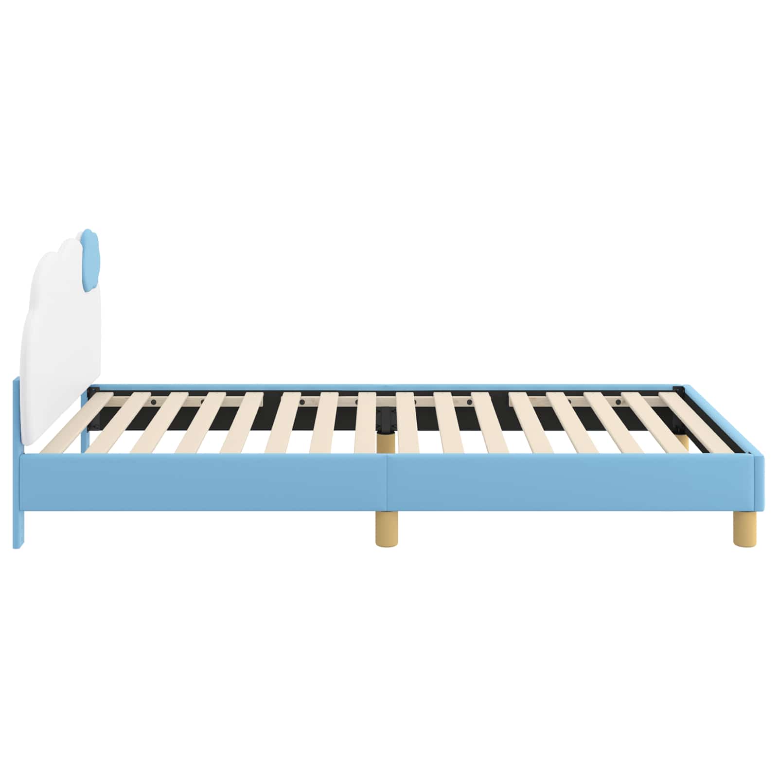 vidaXL Łóżko Dziecięce z Ramą i Zagłówkiem niebieski 80 x 200 cm PU