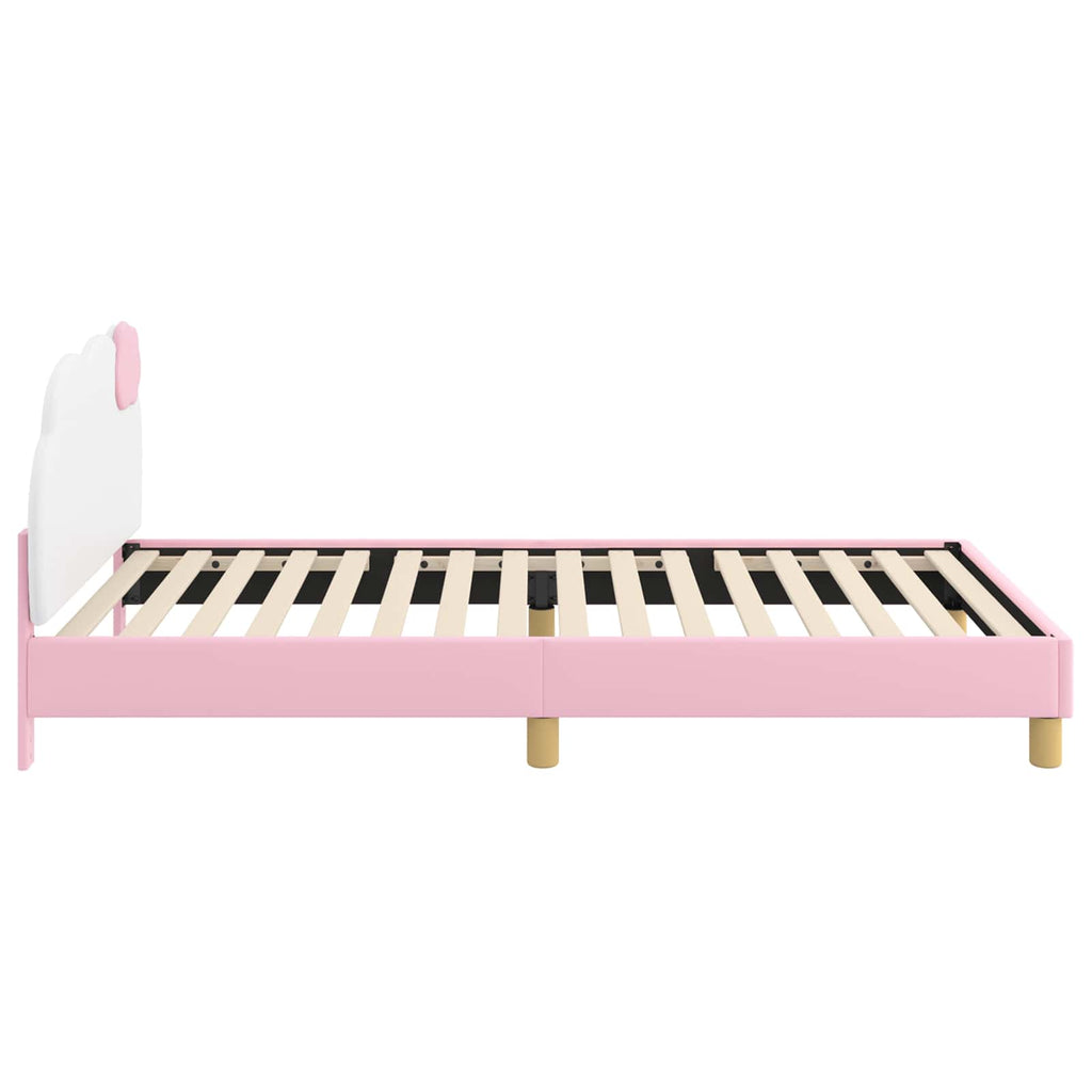 vidaXL Łóżko Dziecięce z Ramą i Zagłówkiem różowy 90 x 190 cm PU