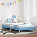 vidaXL Łóżko Dziecięce z Ramą i Zagłówkiem niebieski 90 x 190 cm PU