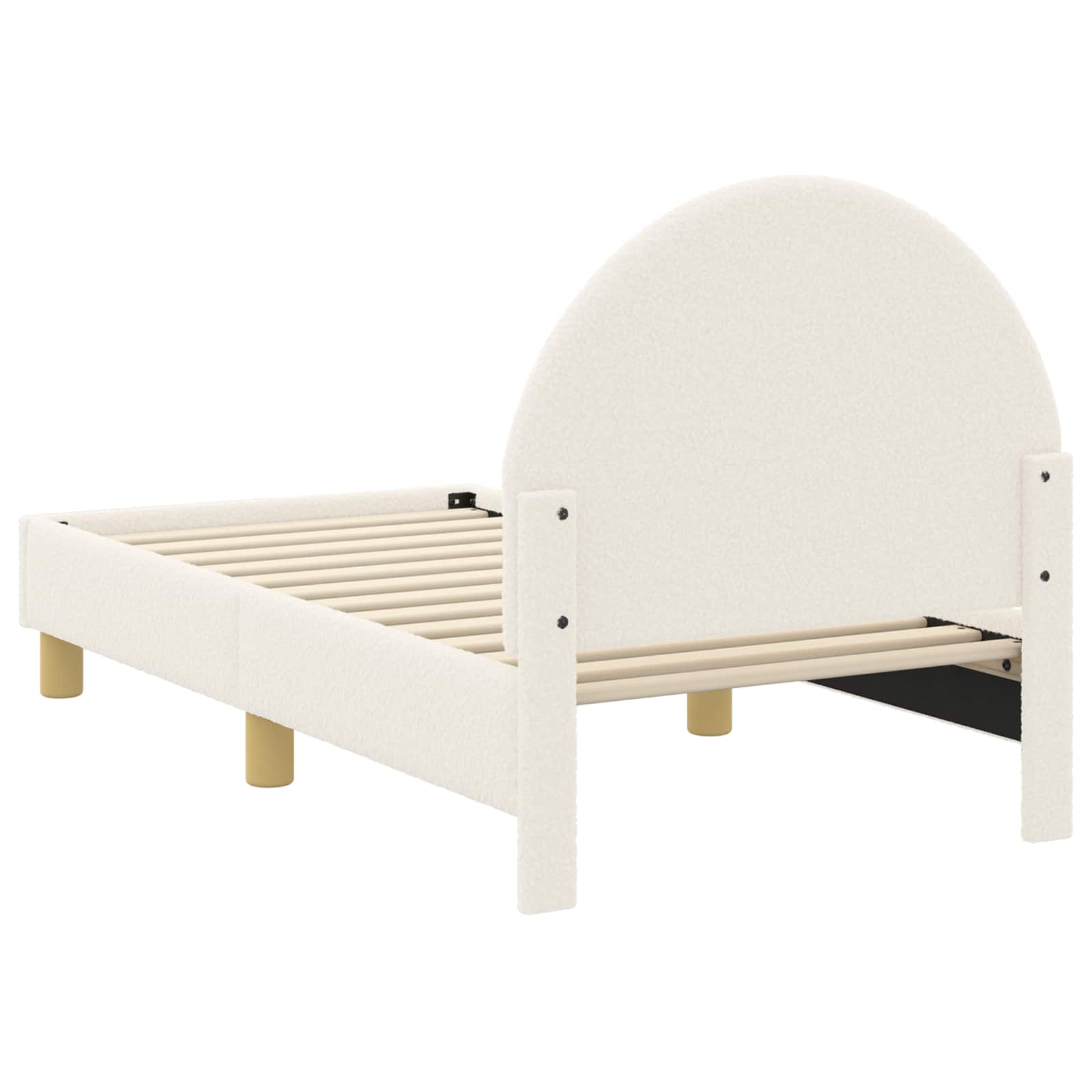 vidaXL Stelaż łóżka dla malucha z oparciem kremowy 70 x 140 cm Bouclé