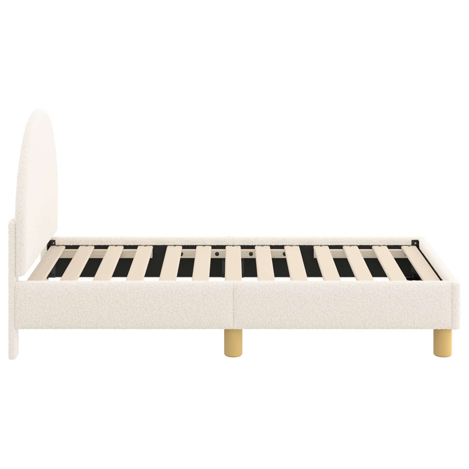 vidaXL Stelaż łóżka dla malucha z oparciem kremowy 70 x 140 cm Bouclé