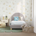 vidaXL Stelaż łóżka dla malucha z oparciem jasnoszary 70 x 140 cm