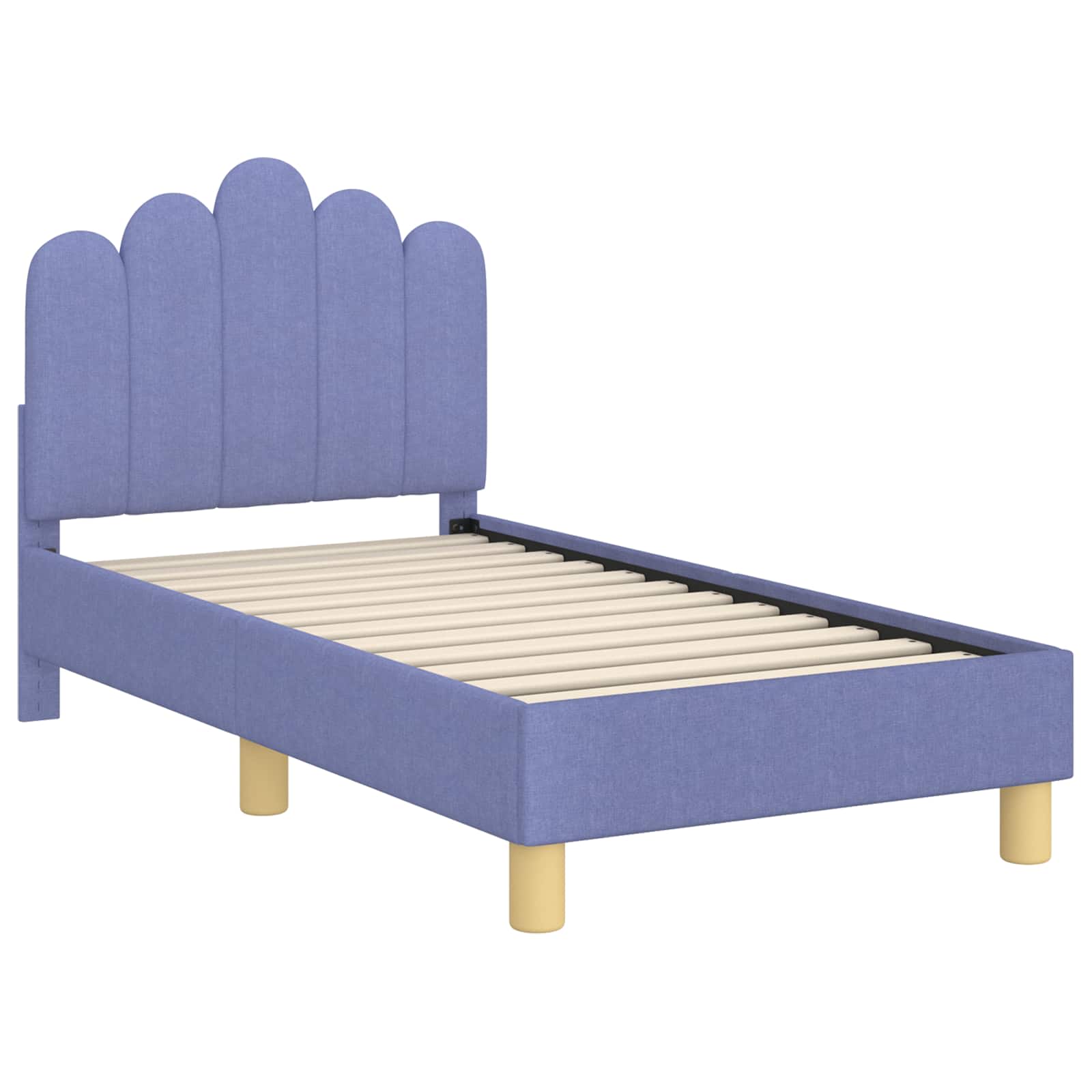 vidaXL Stelaż łóżka dla malucha z oparciem Niebieski dżins 70 x 140 cm