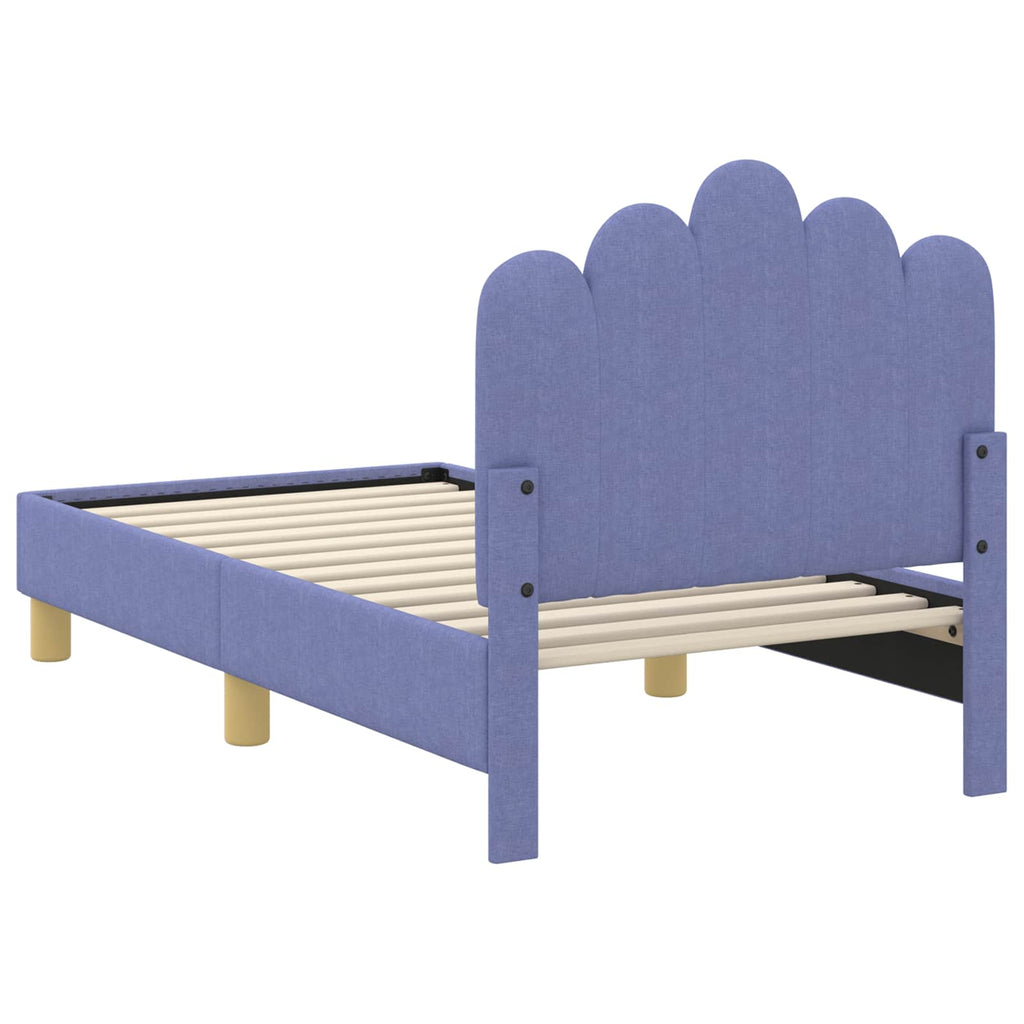 vidaXL Stelaż łóżka dla malucha z oparciem Niebieski dżins 70 x 140 cm