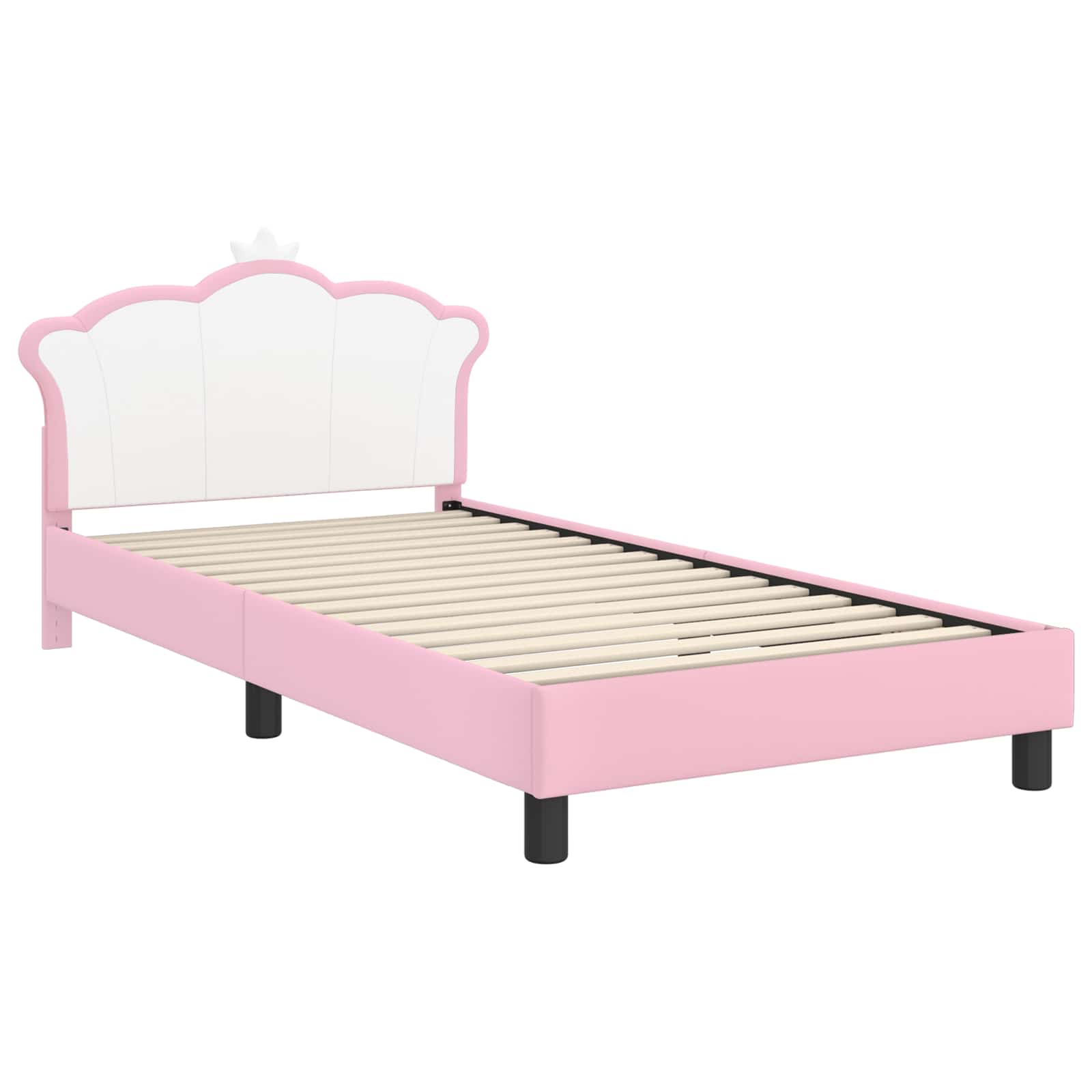 vidaXL Łóżko Dziecięce z Ramą i Zagłówkiem różowy 90 x 200 cm PU