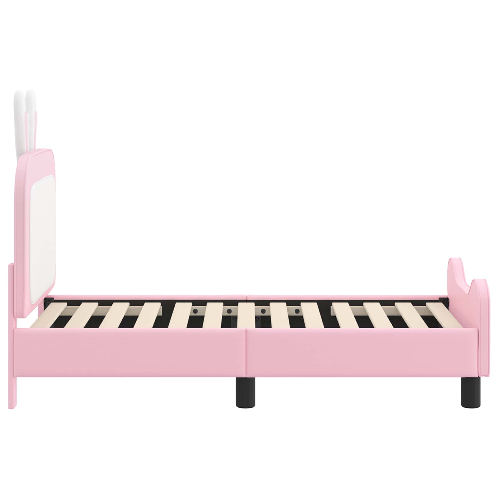 vidaXL Stelaż łóżka dla malucha z oparciem różowy 70 x 140 cm PU