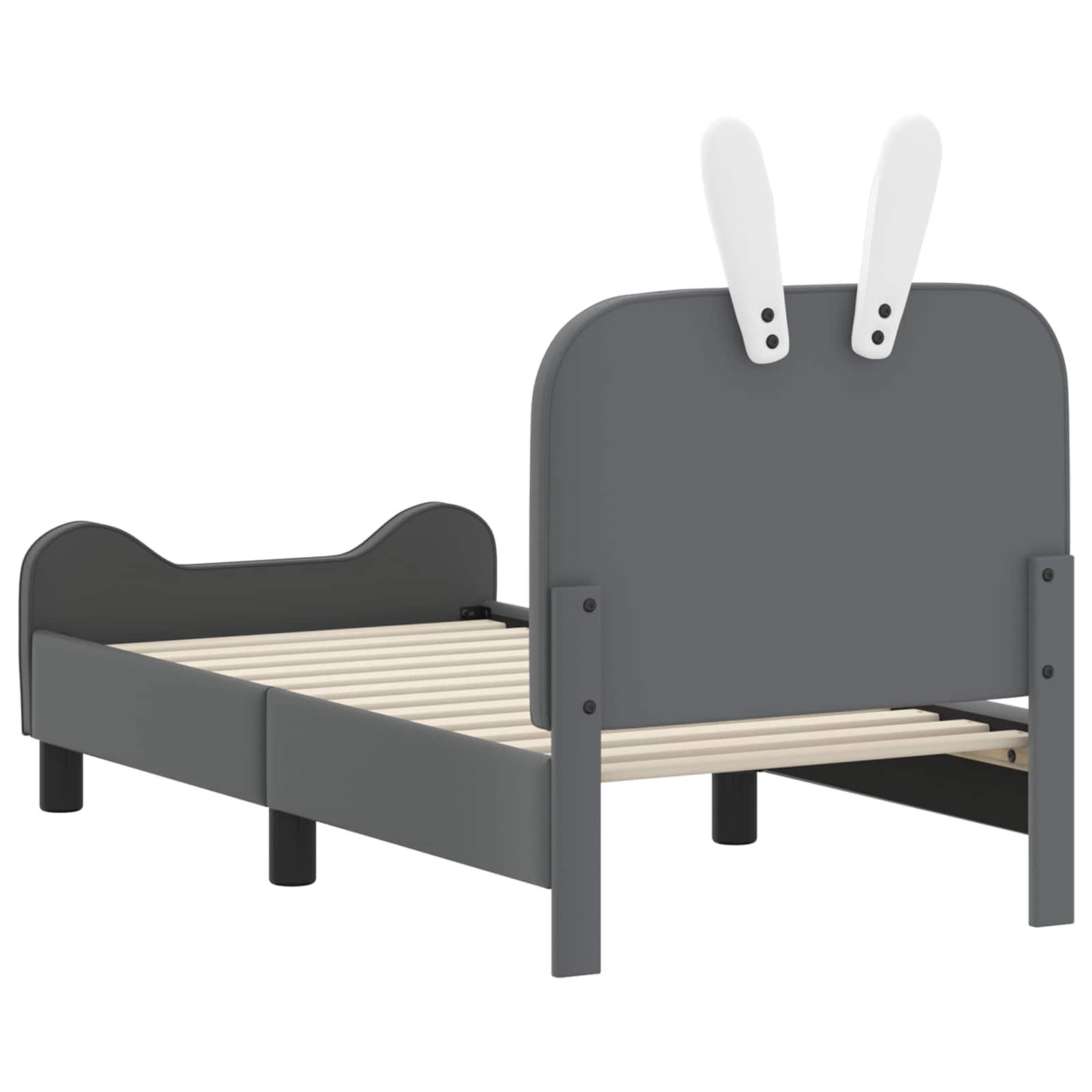 vidaXL Stelaż łóżka dla malucha z oparciem jasnoszary 70 x 140 cm PU