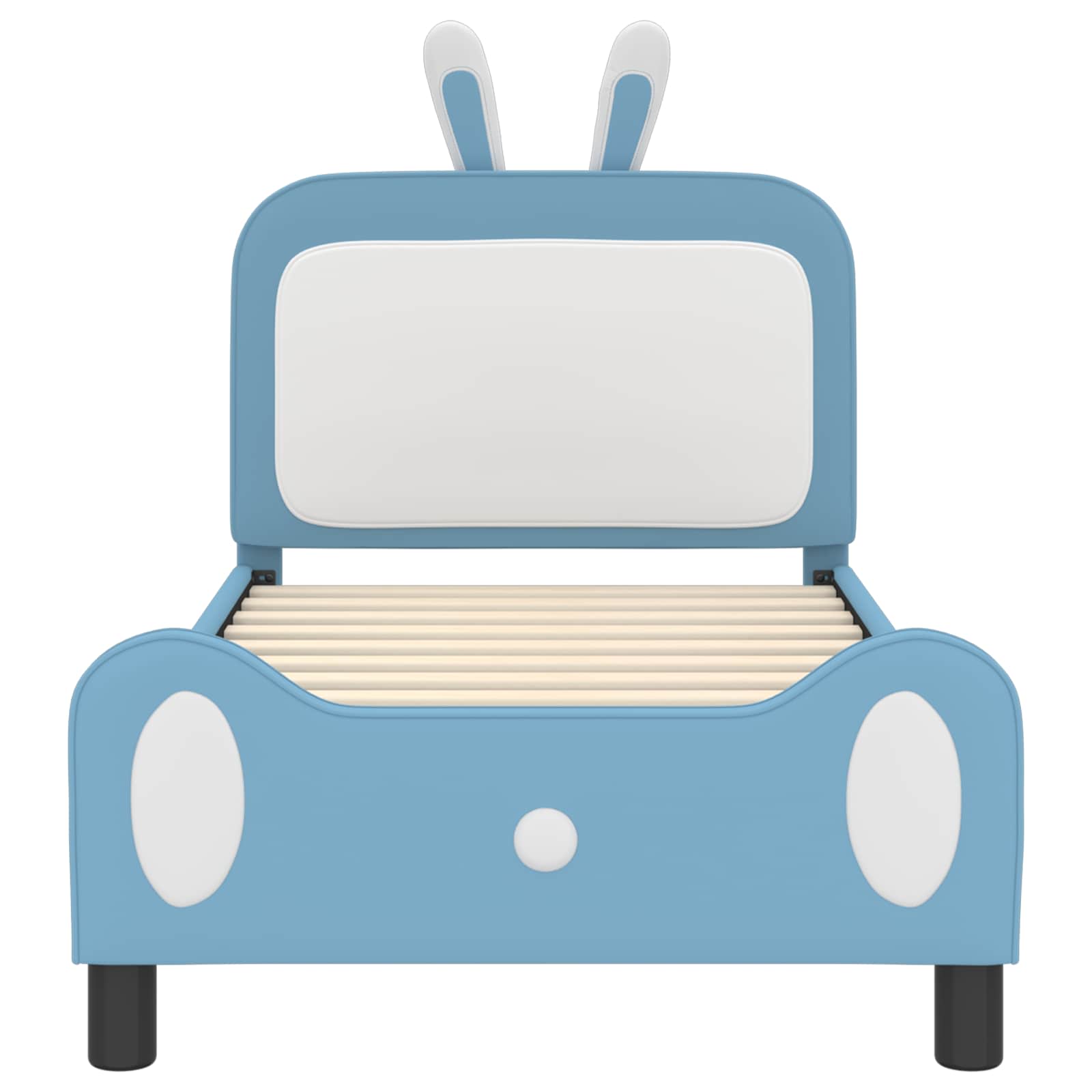 vidaXL Łóżko Dziecięce z Ramą i Zagłówkiem niebieski 80 x 160 cm PU