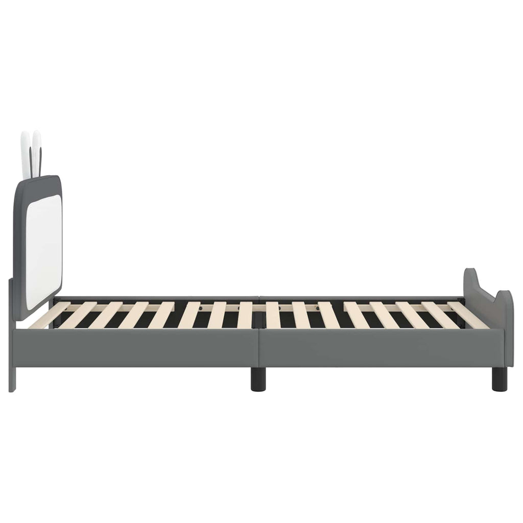 vidaXL Łóżko Dziecięce z Ramą i Zagłówkiem jasnoszary 80 x 200 cm PU