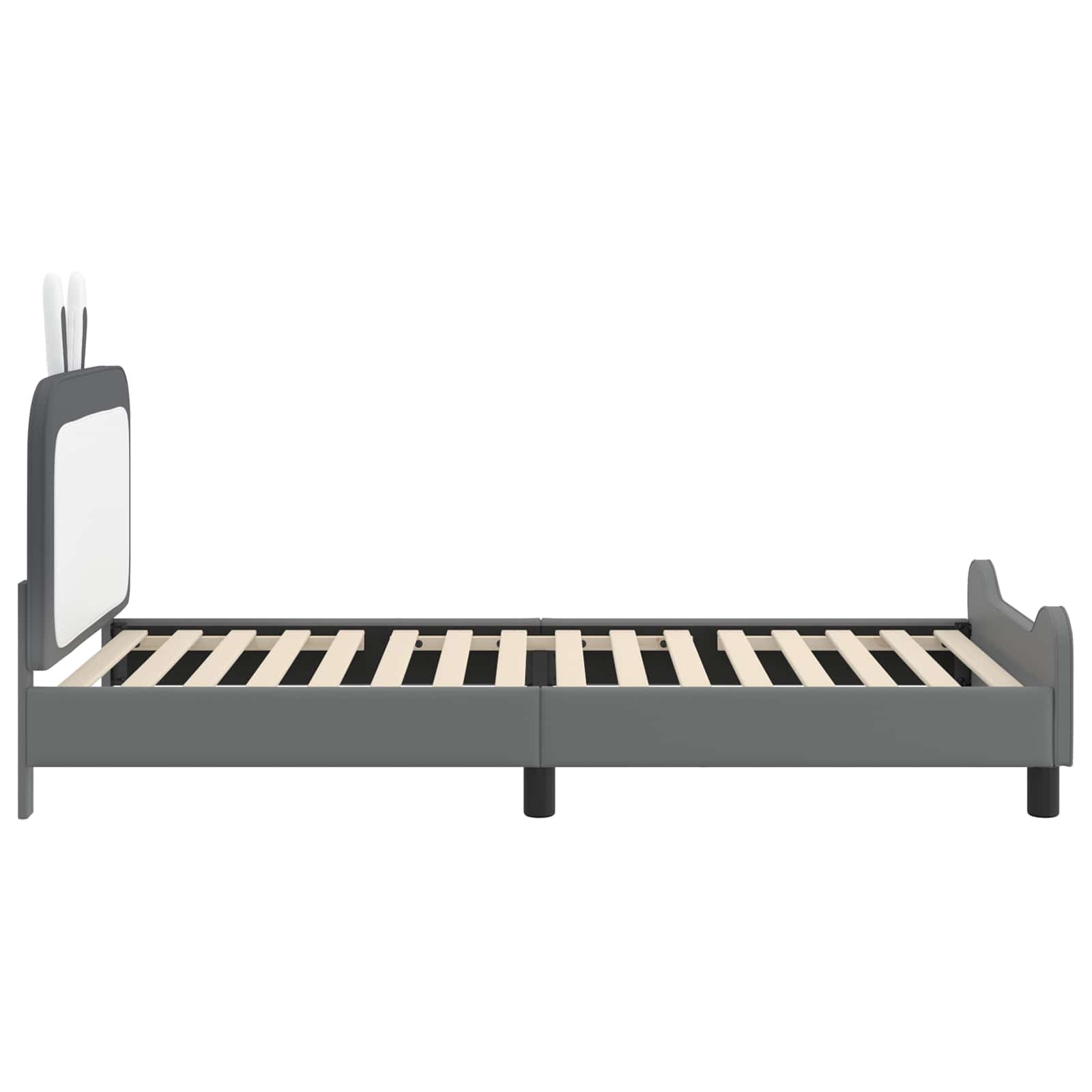 vidaXL Łóżko Dziecięce z Ramą i Zagłówkiem jasnoszary 80 x 200 cm PU