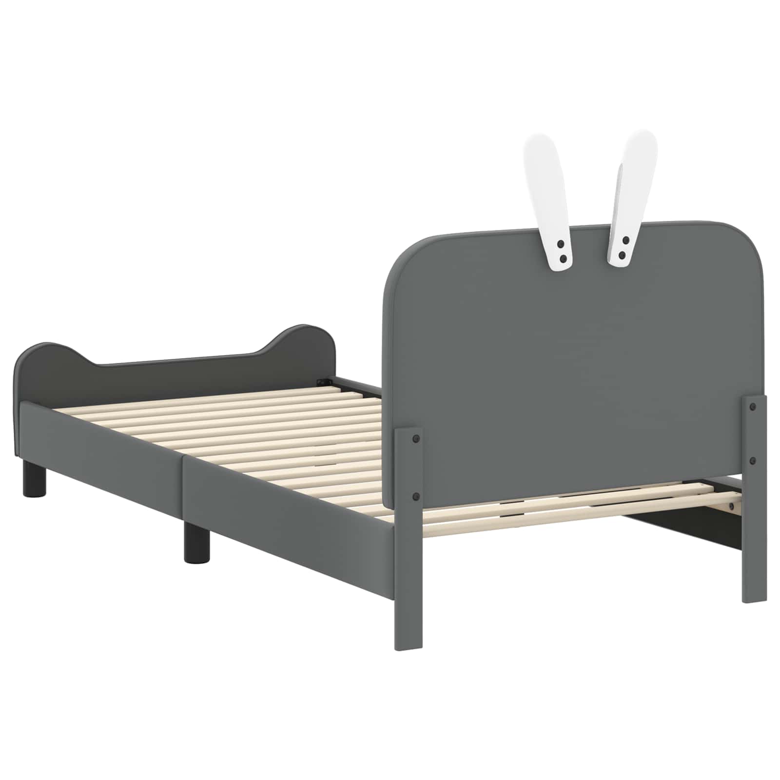 vidaXL Łóżko Dziecięce z Ramą i Zagłówkiem jasnoszary 90 x 200 cm PU