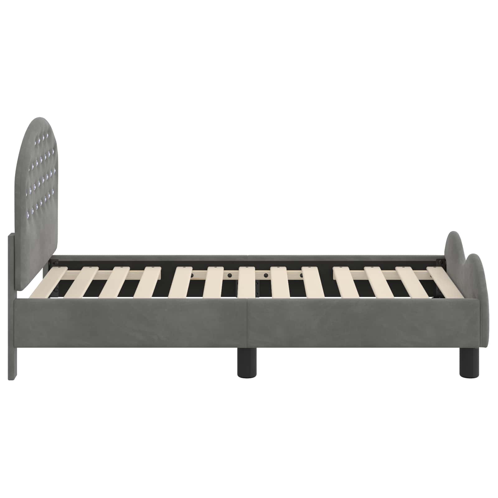 vidaXL Stelaż łóżka dla malucha z oparciem ciemnoszary 70 x 140 cm