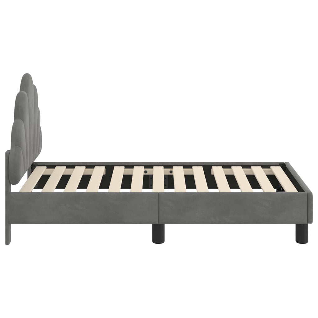 vidaXL Stelaż łóżka dla malucha z oparciem ciemnoszary 70 x 140 cm