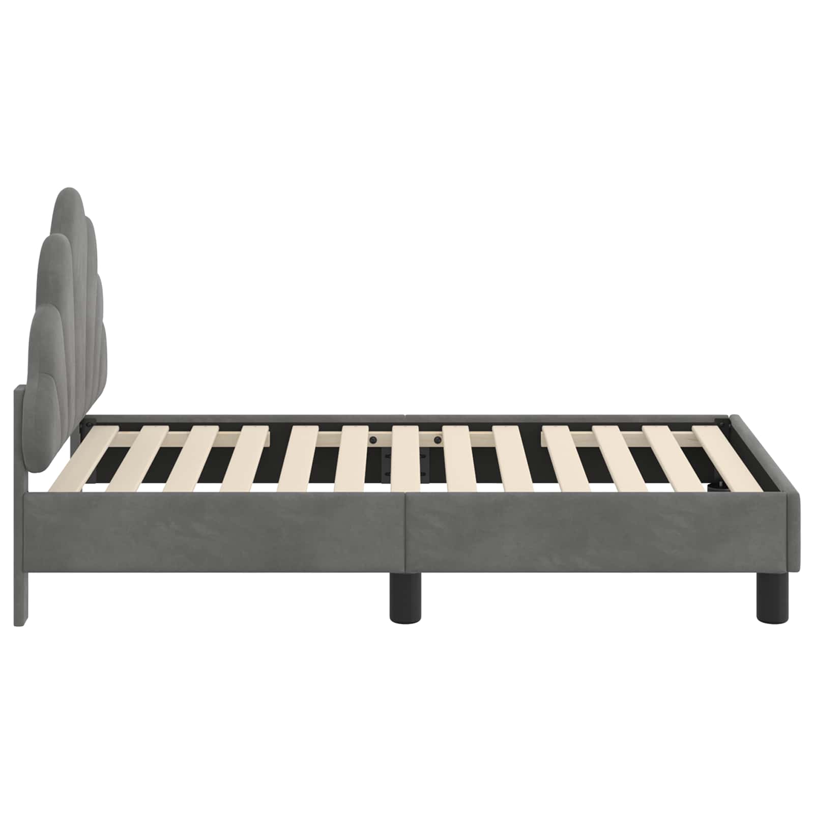 vidaXL Stelaż łóżka dla malucha z oparciem ciemnoszary 70 x 140 cm