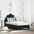 vidaXL Stelaż łóżka dla malucha z oparciem Czarny 70 x 140 cm Welur