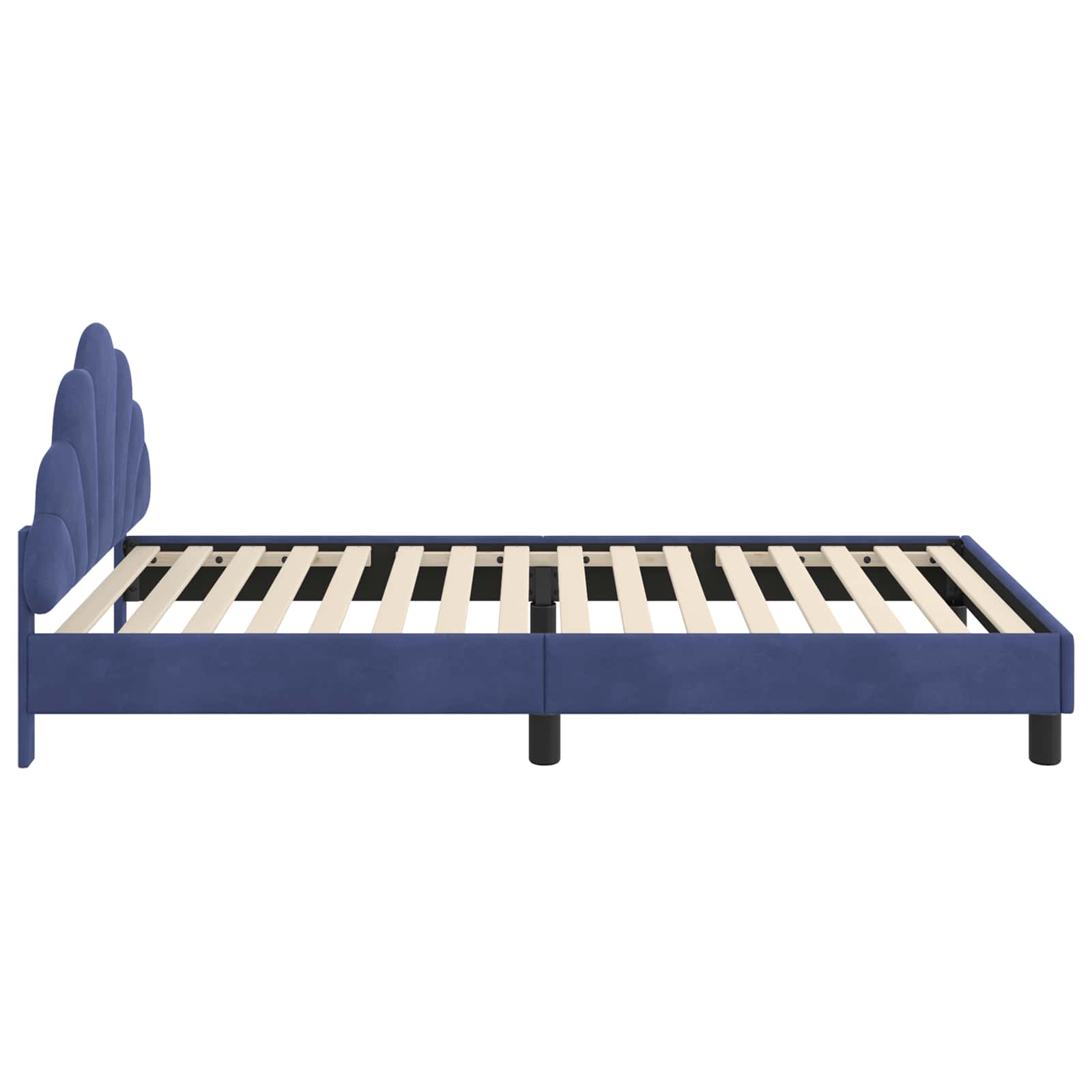 vidaXL Łóżko Dziecięce z Ramą i Zagłówkiem Niebieski policyjny Welur