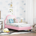 vidaXL Stelaż łóżka dla malucha z oparciem różowy 70 x 140 cm PU