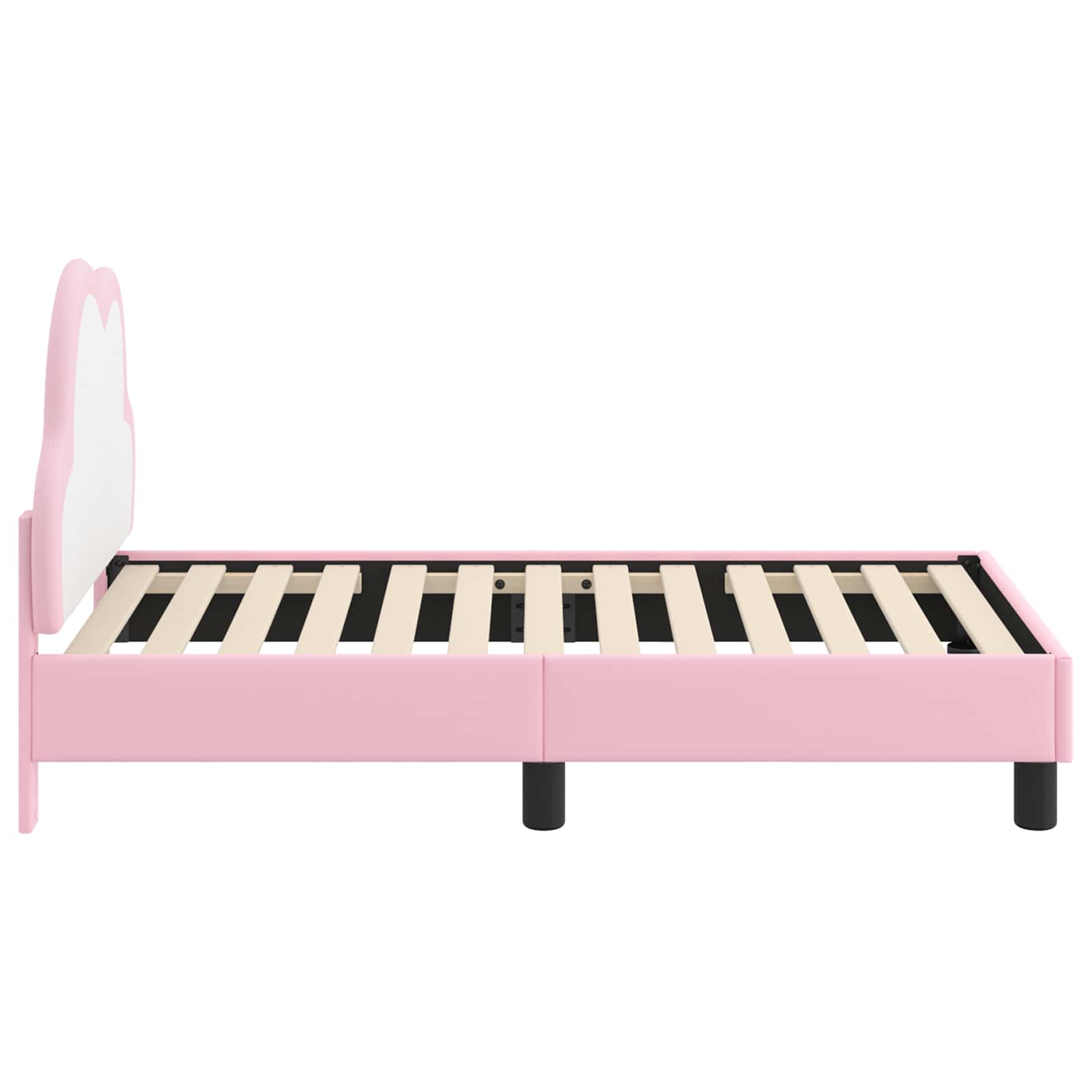 vidaXL Stelaż łóżka dla malucha z oparciem różowy 70 x 140 cm PU
