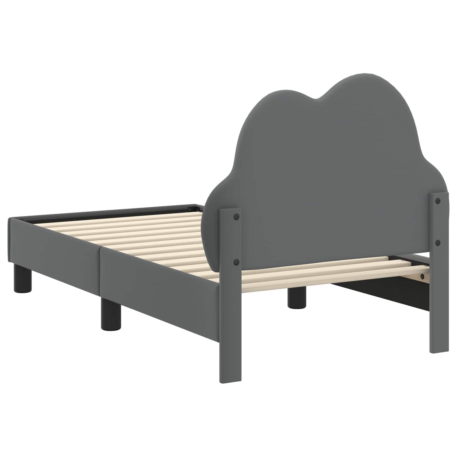 vidaXL Stelaż łóżka dla malucha z oparciem jasnoszary 70 x 140 cm PU