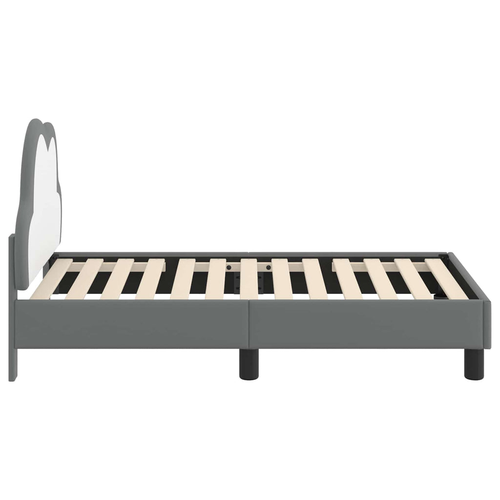 vidaXL Stelaż łóżka dla malucha z oparciem jasnoszary 70 x 140 cm PU