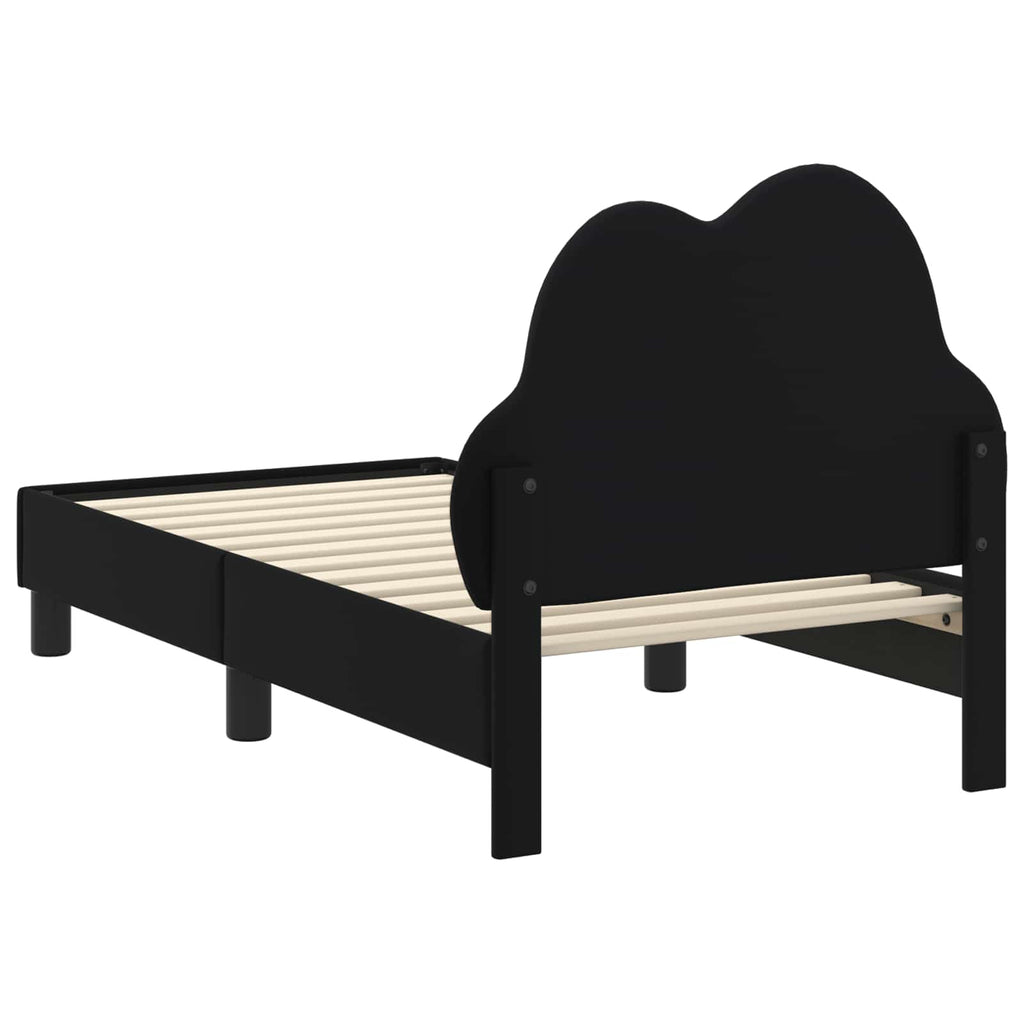 vidaXL Stelaż łóżka dla malucha z oparciem Czarny 70 x 140 cm PU