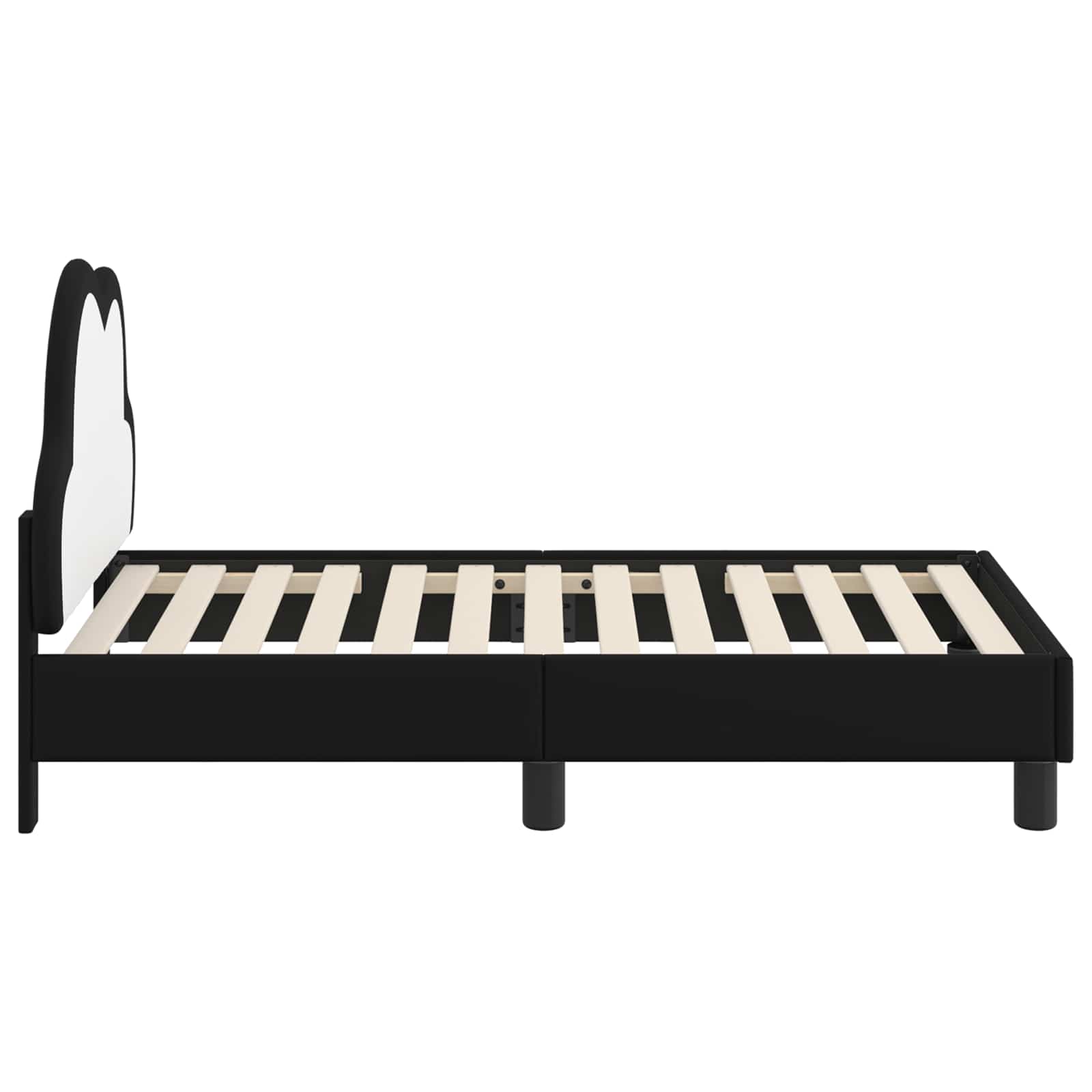 vidaXL Stelaż łóżka dla malucha z oparciem Czarny 70 x 140 cm PU