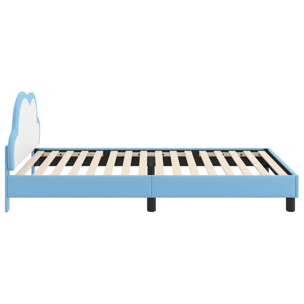 vidaXL Łóżko Dziecięce z Ramą i Zagłówkiem niebieski 80 x 200 cm PU