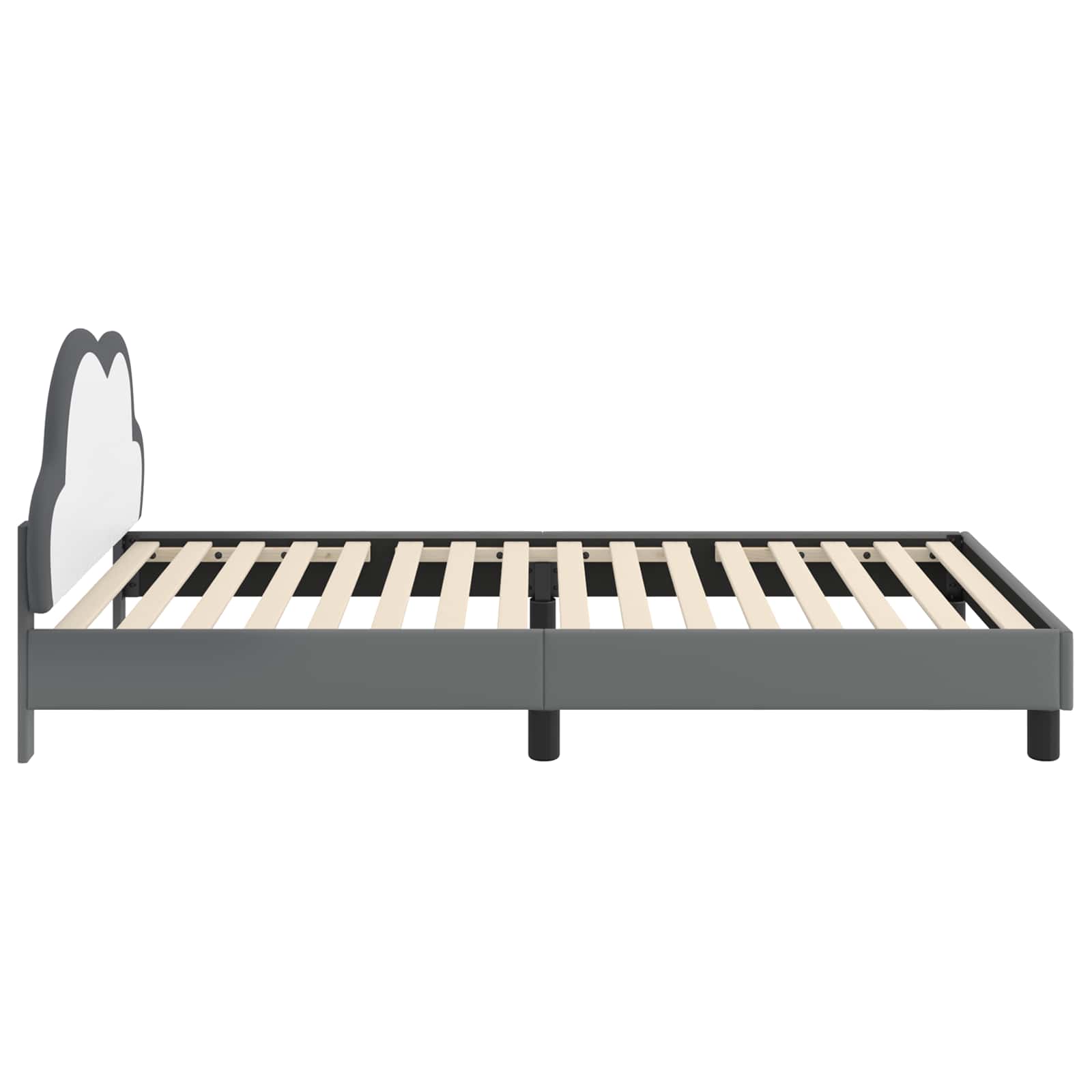 vidaXL Łóżko Dziecięce z Ramą i Zagłówkiem jasnoszary 80 x 200 cm PU