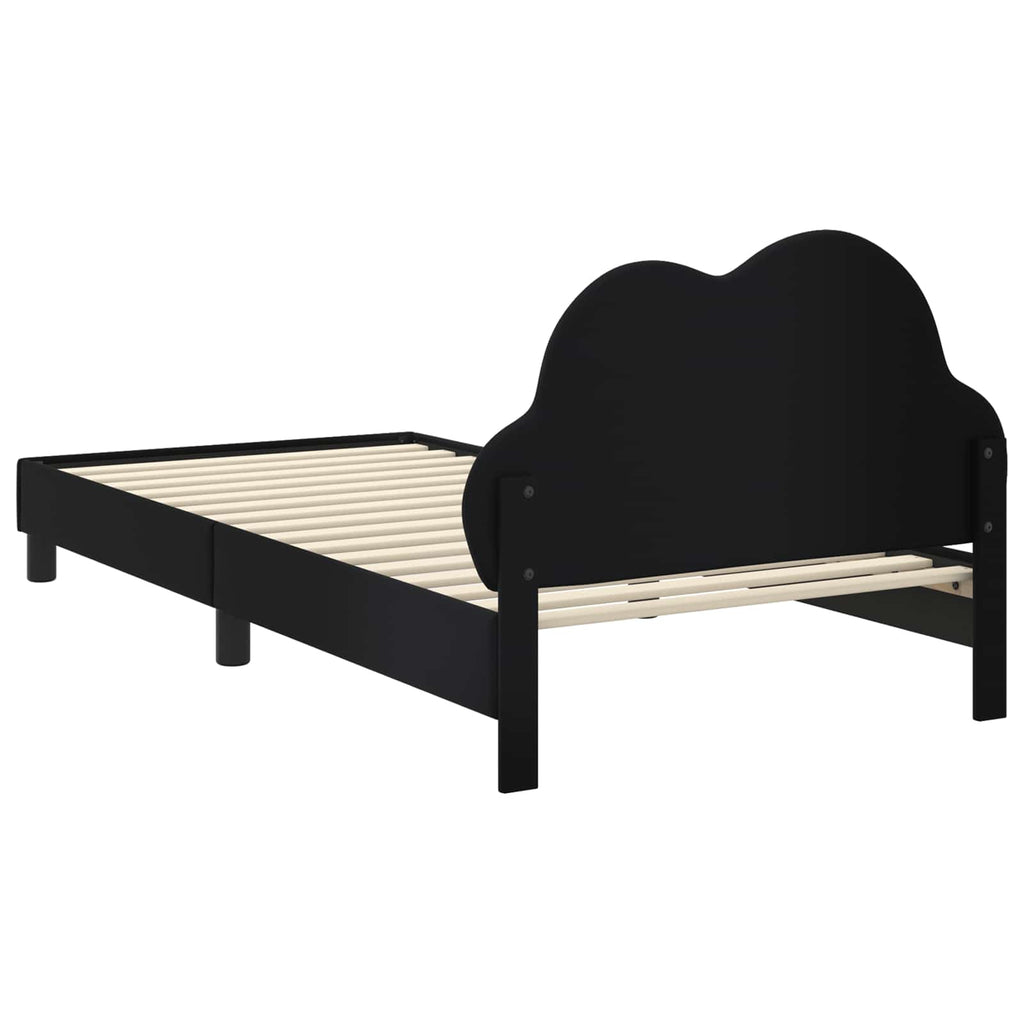 vidaXL Łóżko Dziecięce z Ramą i Zagłówkiem Czarny 80 x 200 cm PU