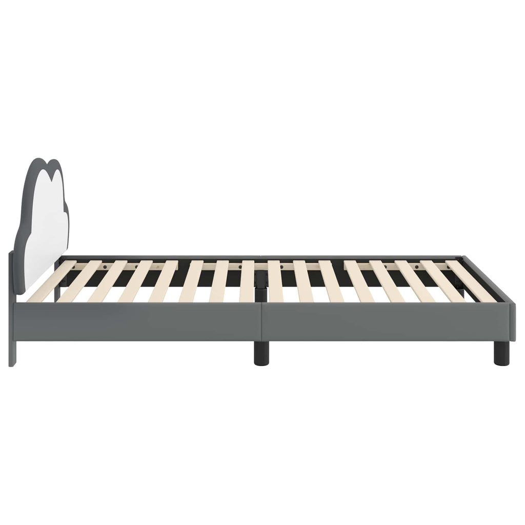 vidaXL Łóżko Dziecięce z Ramą i Zagłówkiem jasnoszary 90 x 190 cm PU