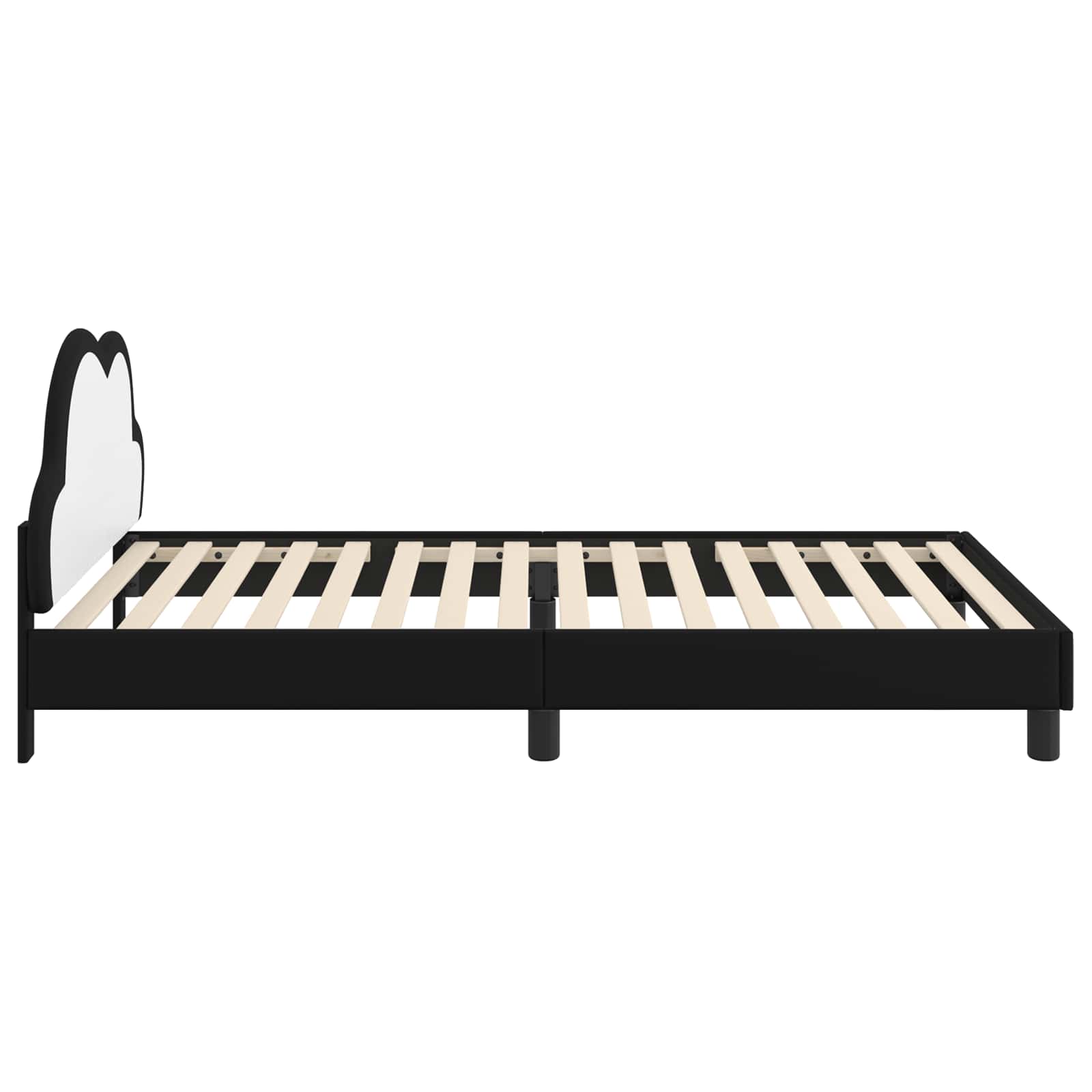 vidaXL Łóżko Dziecięce z Ramą i Zagłówkiem Czarny 90 x 190 cm PU