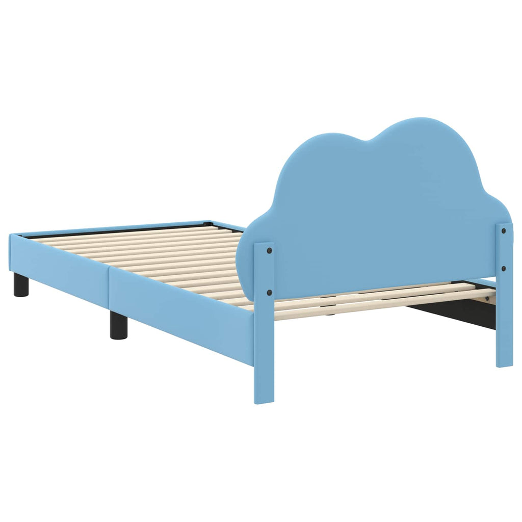 vidaXL Łóżko Dziecięce z Ramą i Zagłówkiem niebieski 90 x 200 cm PU
