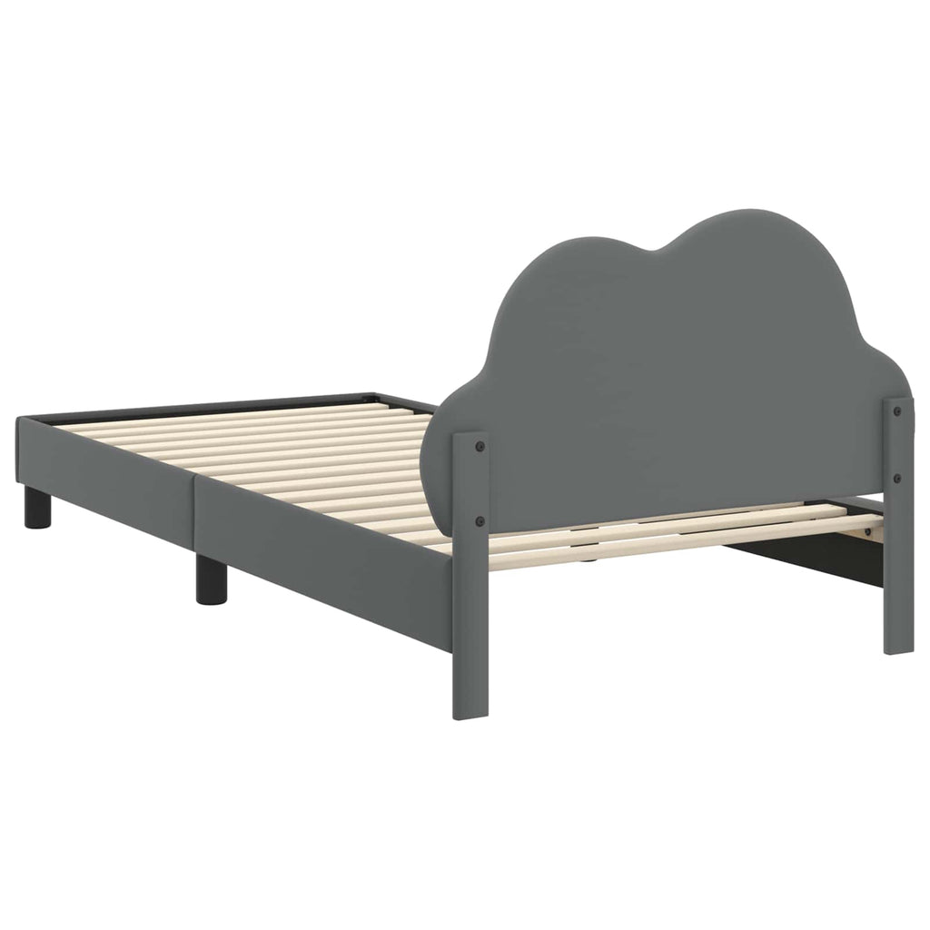 vidaXL Łóżko Dziecięce z Ramą i Zagłówkiem jasnoszary 90 x 200 cm PU