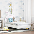 vidaXL Stelaż łóżka dla malucha z oparciem Biały 70 x 140 cm PU
