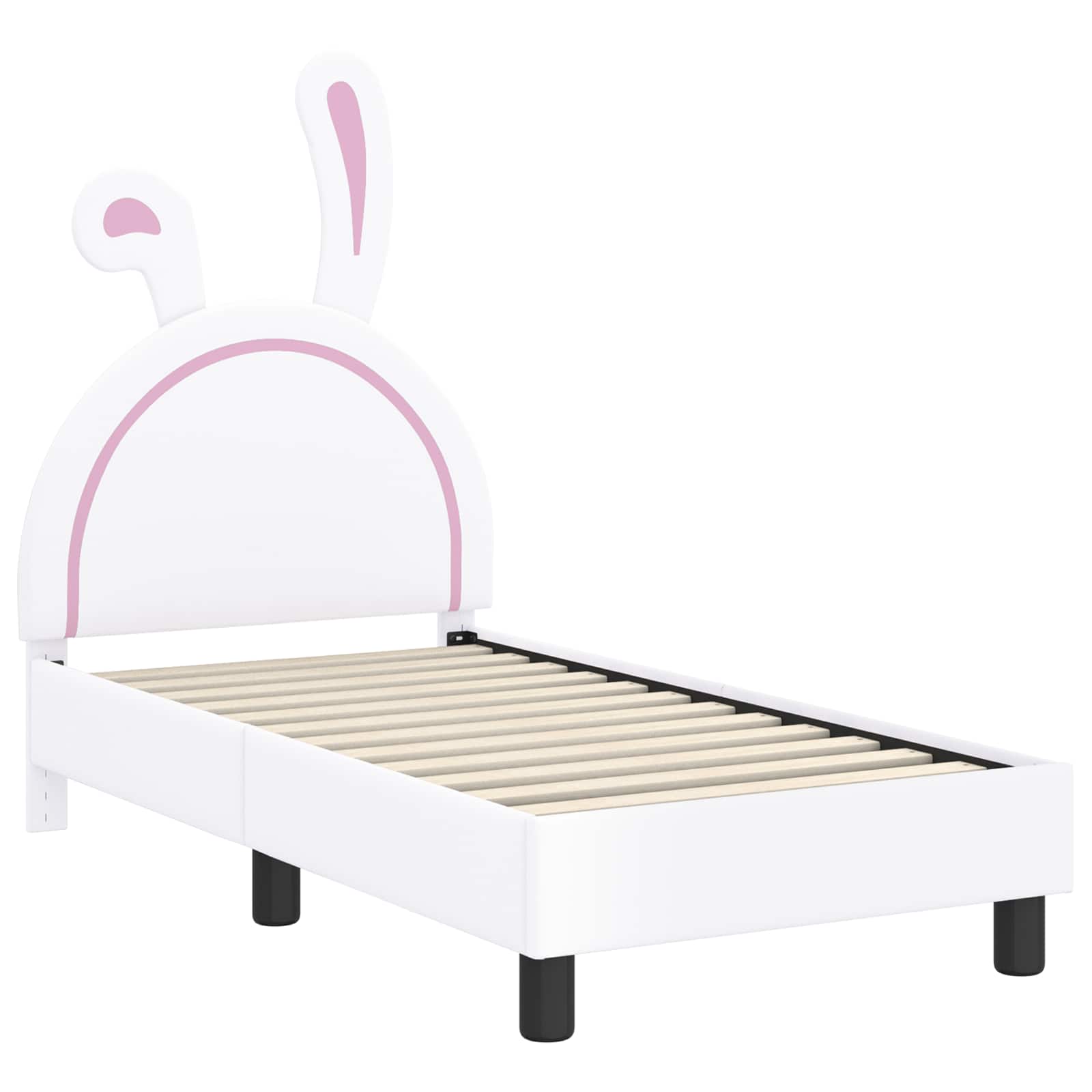 vidaXL Stelaż łóżka dla malucha z oparciem Biały 70 x 140 cm PU