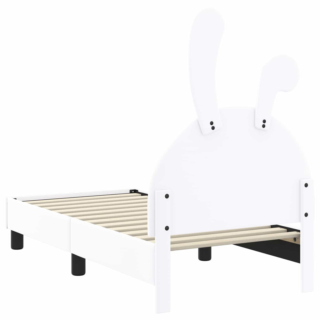 vidaXL Stelaż łóżka dla malucha z oparciem Biały 70 x 140 cm PU
