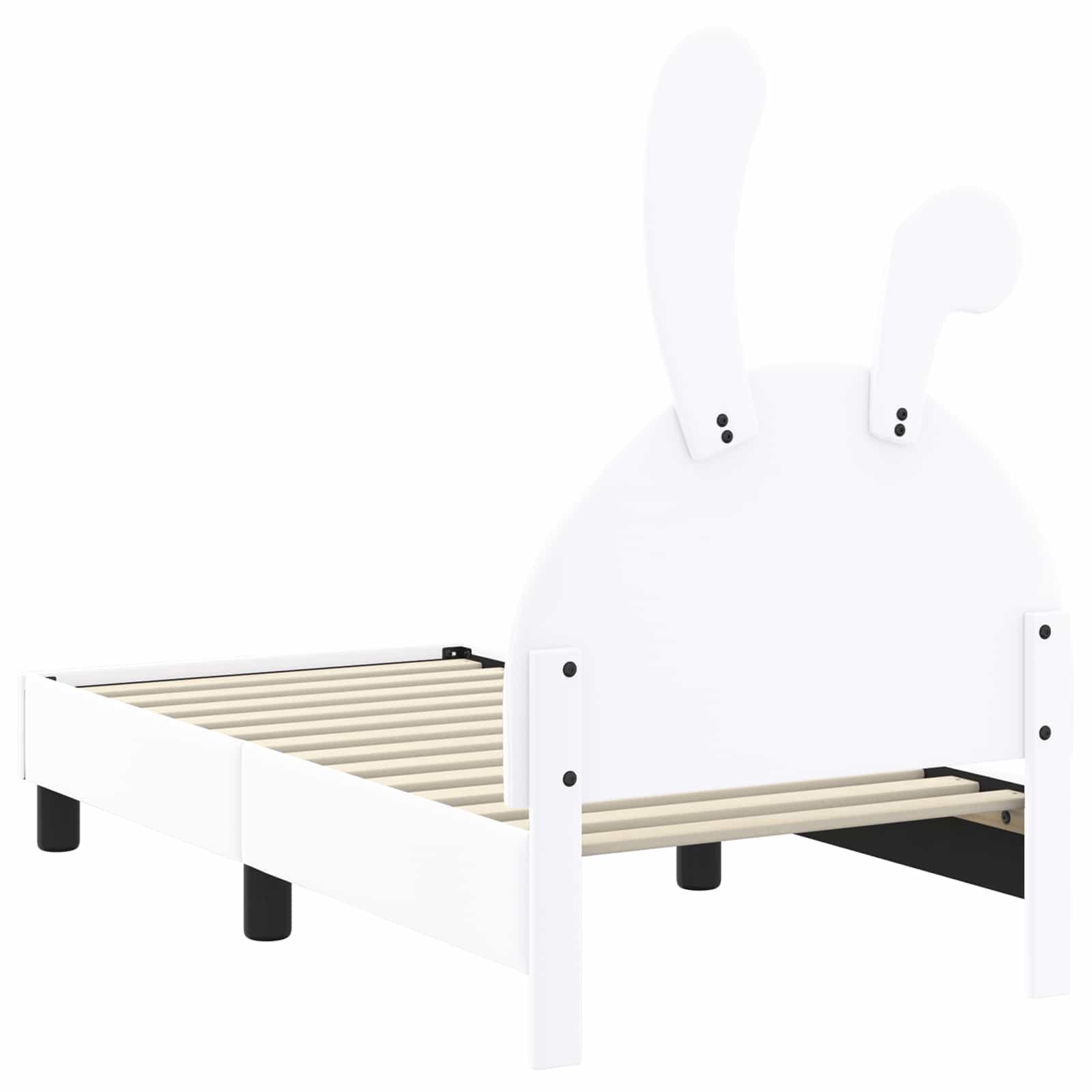 vidaXL Stelaż łóżka dla malucha z oparciem Biały 70 x 140 cm PU