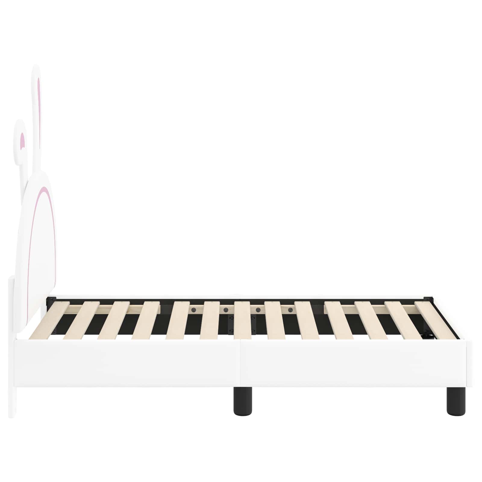 vidaXL Stelaż łóżka dla malucha z oparciem Biały 70 x 140 cm PU