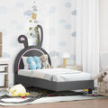 vidaXL Stelaż łóżka dla malucha z oparciem jasnoszary 70 x 140 cm PU