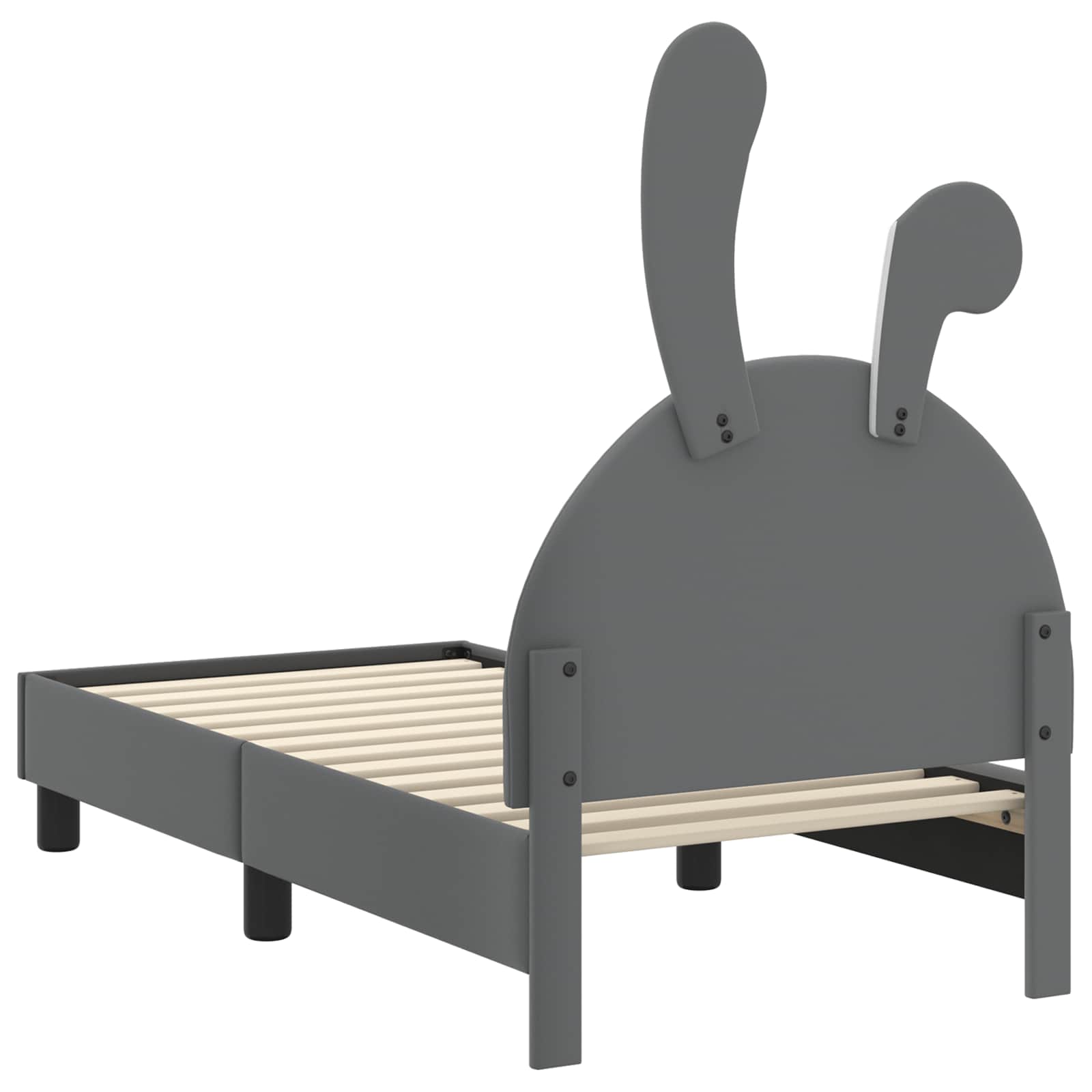 vidaXL Stelaż łóżka dla malucha z oparciem jasnoszary 70 x 140 cm PU