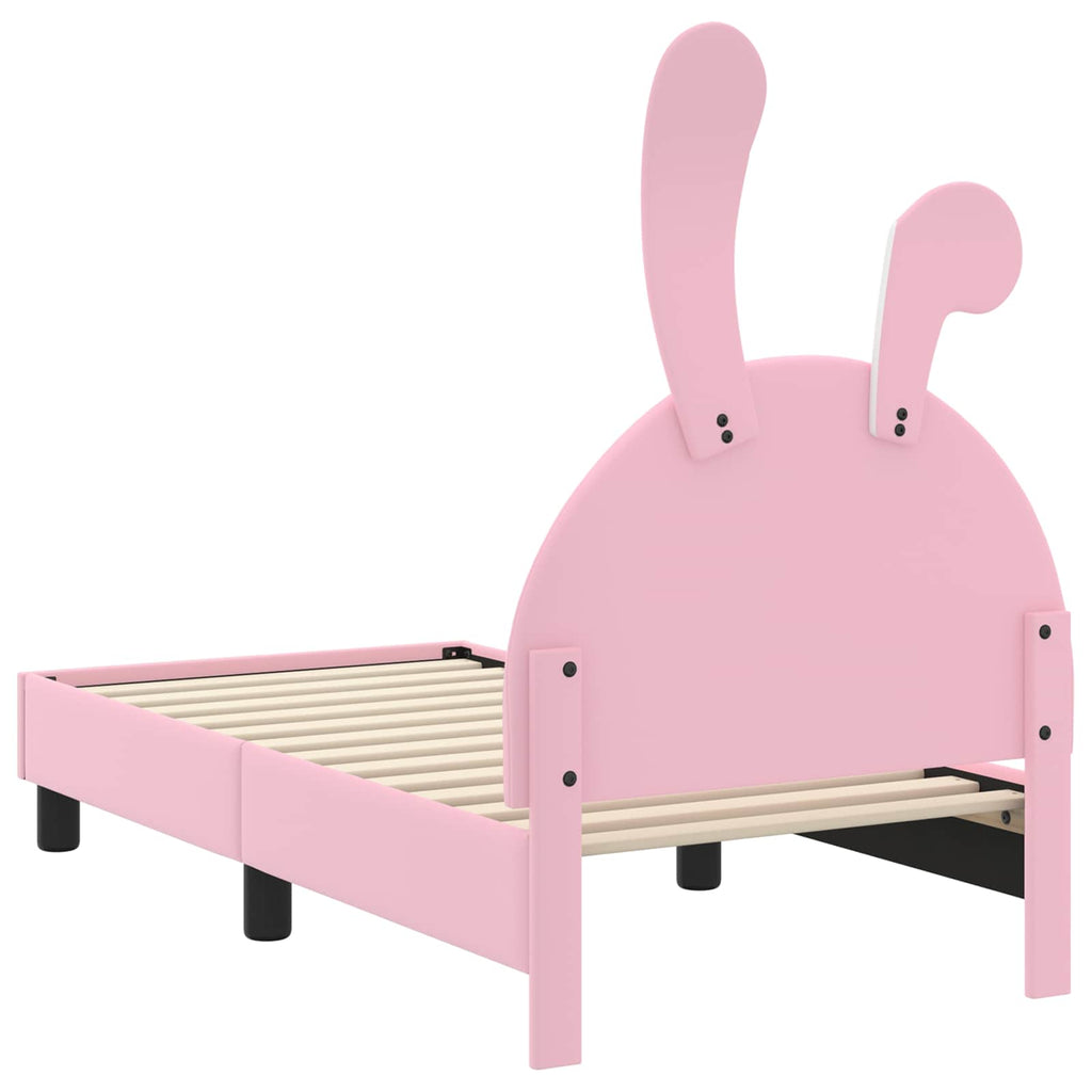 vidaXL Stelaż łóżka dla malucha z oparciem różowy 70 x 140 cm PU