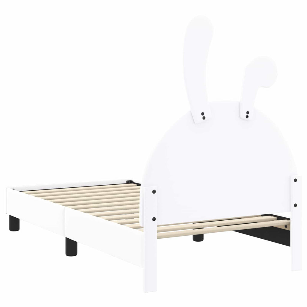 vidaXL Łóżko Dziecięce z Ramą i Zagłówkiem Biały 80 x 160 cm PU
