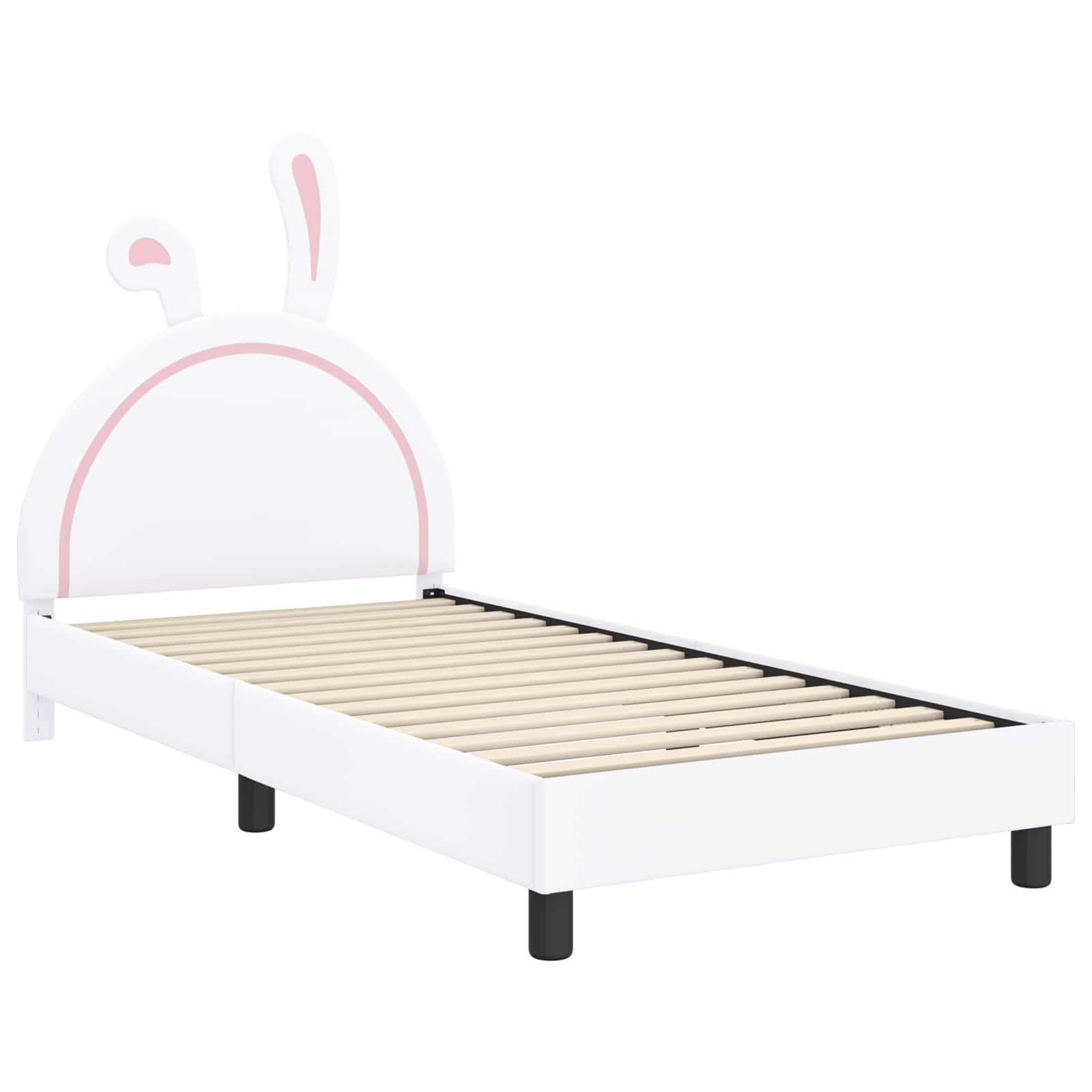 vidaXL Łóżko Dziecięce z Ramą i Zagłówkiem Biały 90 x 190 cm PU