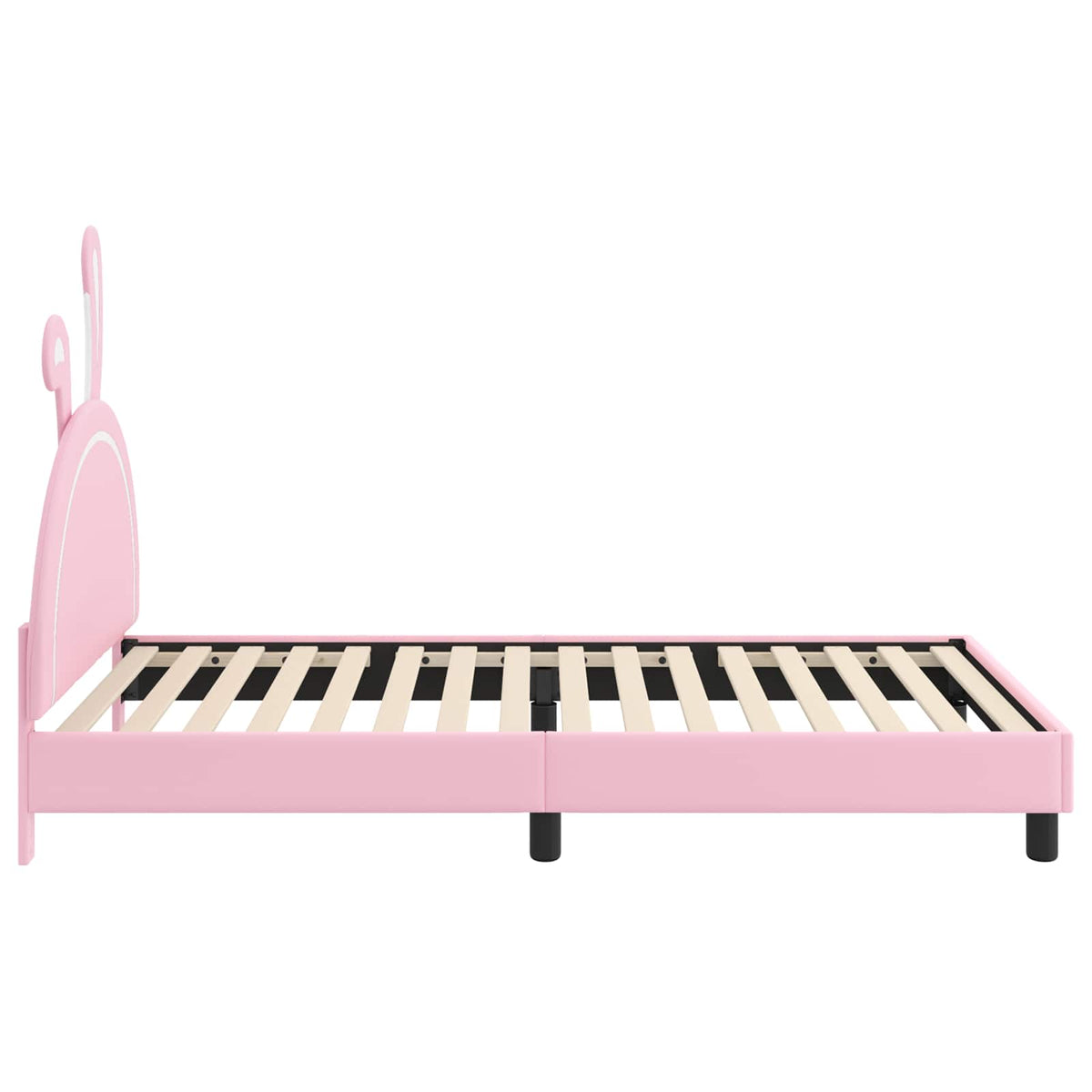 vidaXL Łóżko Dziecięce z Ramą i Zagłówkiem różowy 90 x 200 cm PU