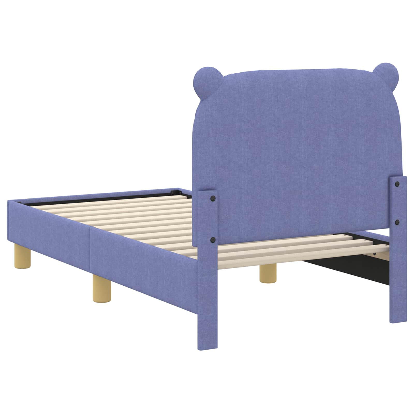 vidaXL Stelaż łóżka dla malucha z oparciem Niebieski dżins 70 x 140 cm