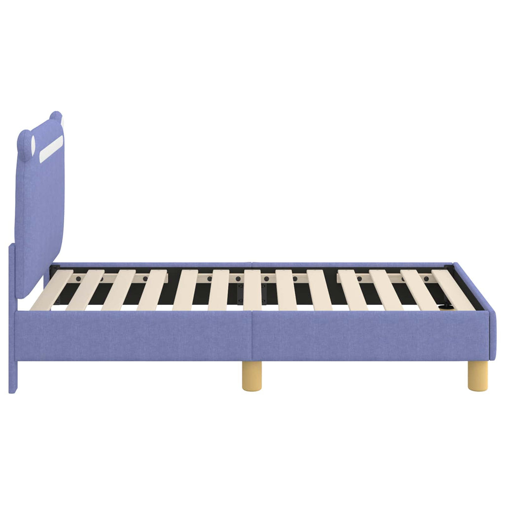 vidaXL Stelaż łóżka dla malucha z oparciem Niebieski dżins 70 x 140 cm