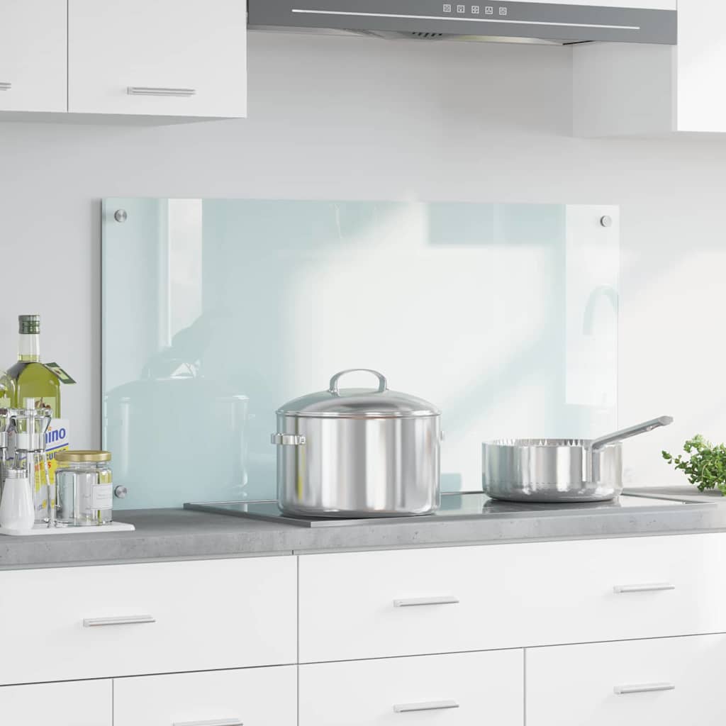 vidaXL Panel kuchenny Mleko 100 x 50 cm szkło hartowane