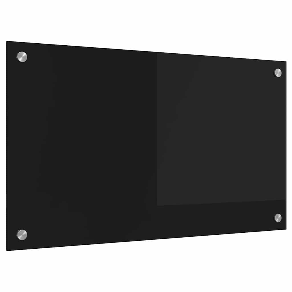 vidaXL Panel kuchenny Czarny 70 x 40 cm szkło hartowane