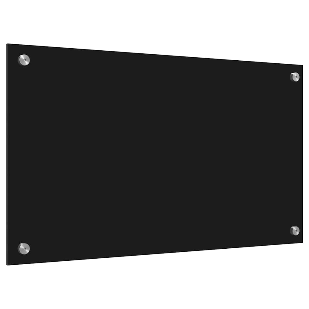 vidaXL Panel kuchenny Czarny 70 x 40 cm szkło hartowane