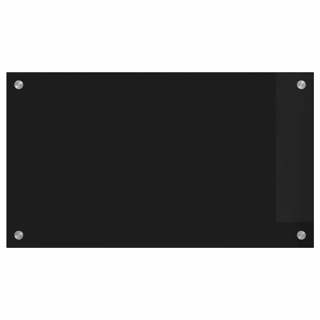 vidaXL Panel kuchenny Czarny 70 x 40 cm szkło hartowane